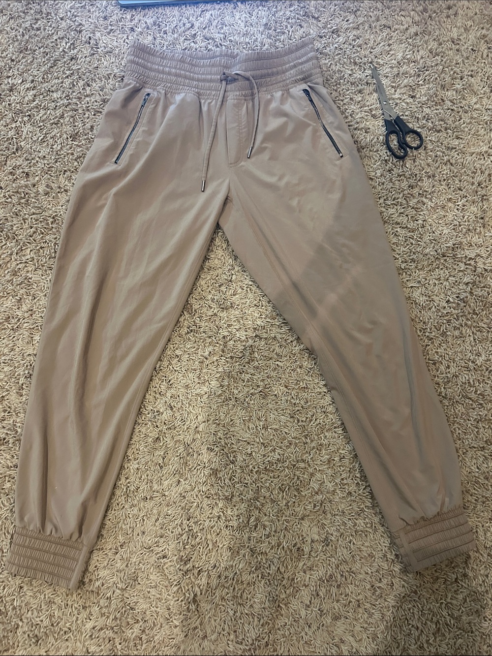 Athleta Taupe Drawstring Jogger Pants